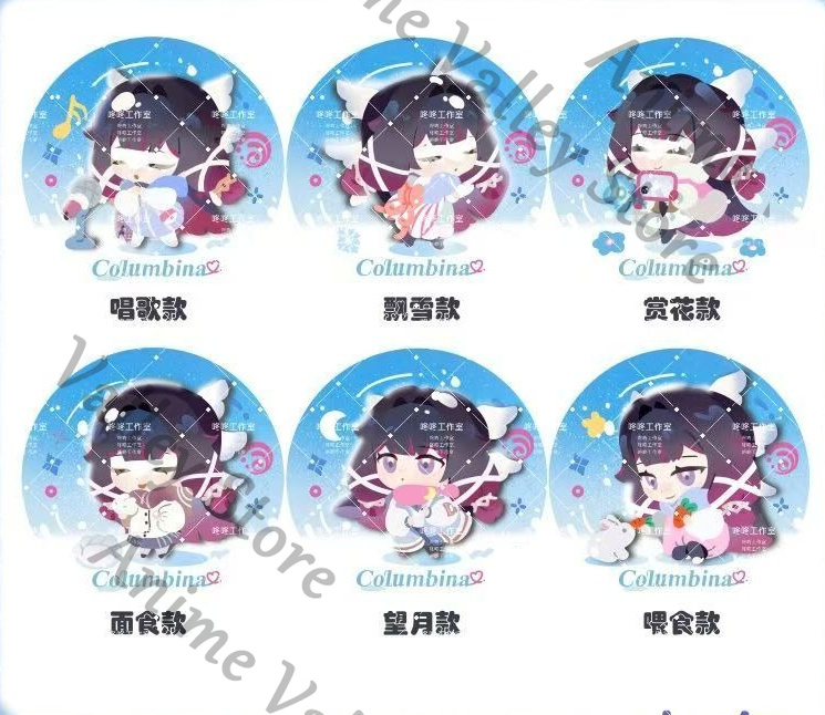 Tablet Accessories Gifts - Аниме-значок/брошь/подвеска Genshin Impact Columbina/Damselette, 25 мм,